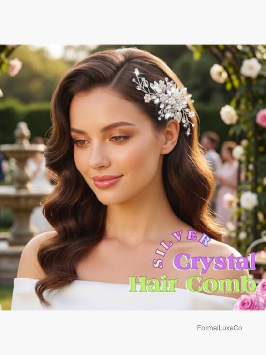 Crystal Leaf Hair Comb Bridal Pearl Headpiece Wedding Updo Accessory main image 5